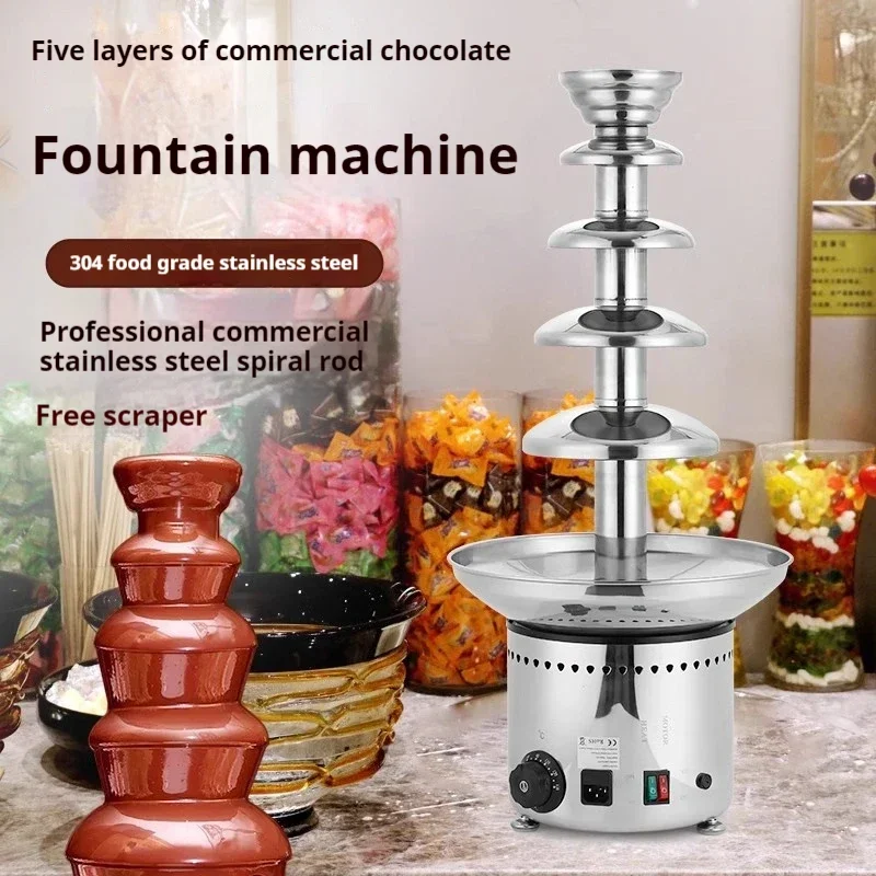 5-layer Chocolate Fountain Machine 110/220V Waterfall Commercial Chocolate Machine Chocolate Fondue DIY Machine