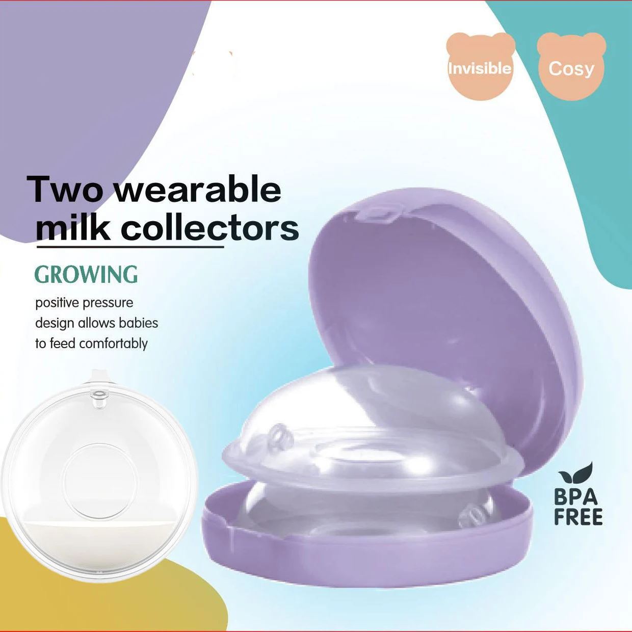 

1Pcs Portable Breastmilk Collector, Soft Anti-Spill Breast Pads for Nursing Moms, Food Grade Silicone, Safe and Non-Polluting