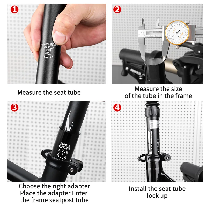 MUQZI-Tubo de asiento de bicicleta de carretera, tija de sillín con manga reductora de 25,4 a 27,2, 25,4 a 28,6, 27,2 a 33,9, 27,2, 28,6 a 27,2,