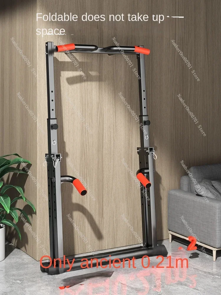 Home Pull Up Bar Dip Station - Foldable Wall Mounted Chin Up Bar for Adults & Kids, Indoor Home Gym Fitness Equipment