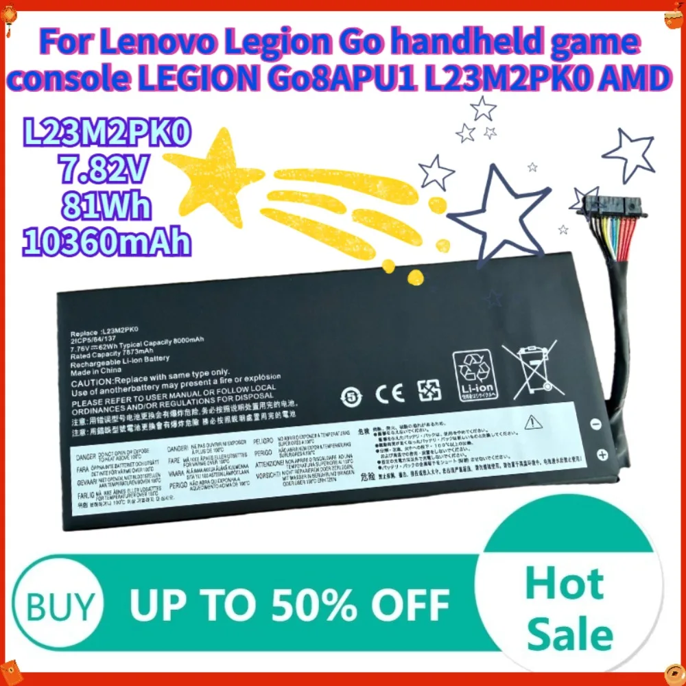 

L23M2PK0 L23C2PK0 Battery For Lenovo Legion go 8APU1 Handheld Gaming PC L23B2PK0 7.82V 10360mAh 81Wh Laptop Battery