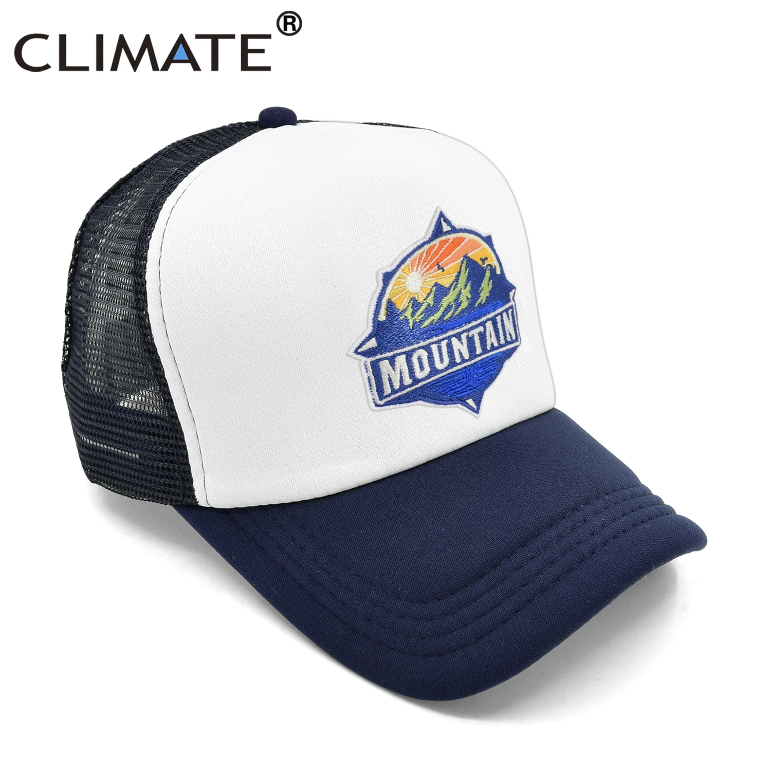 CLIMATE Mountain Hike Cap Cool Forest Trucker Cap Hiking Mountain Cap Hat Peak Mountain Baseball Cap Cool Summer Mesh Cap