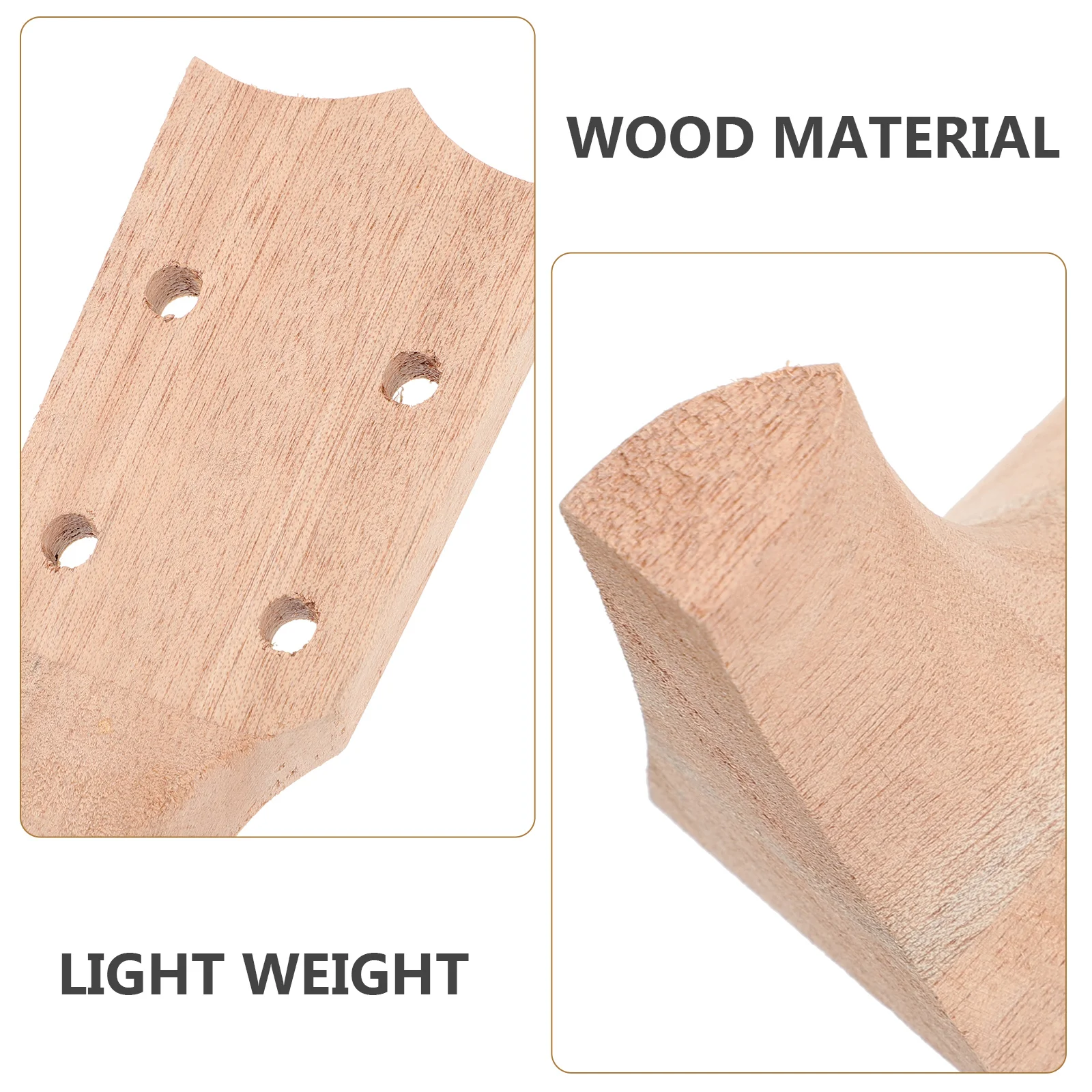 

Unfinished Wooden Ukulele Diy Handmade Guitar Replacement Part Natural Light Strong For Home Use Kids Parents Fun Electric