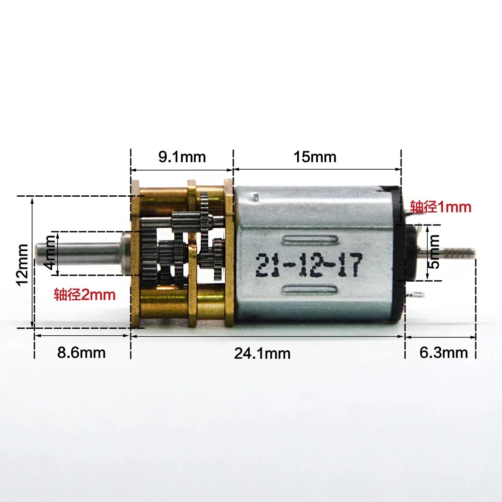 GA12-N20 Reduction Motor DC 3V 60 RPM 6V 120 RPM Mechanical Processing Model Aircraft Power Micro Motor