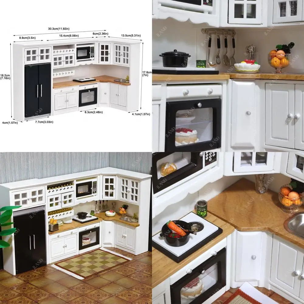 

1:12 Scale Miniature Dollhouse Kitchen with Accessories Set