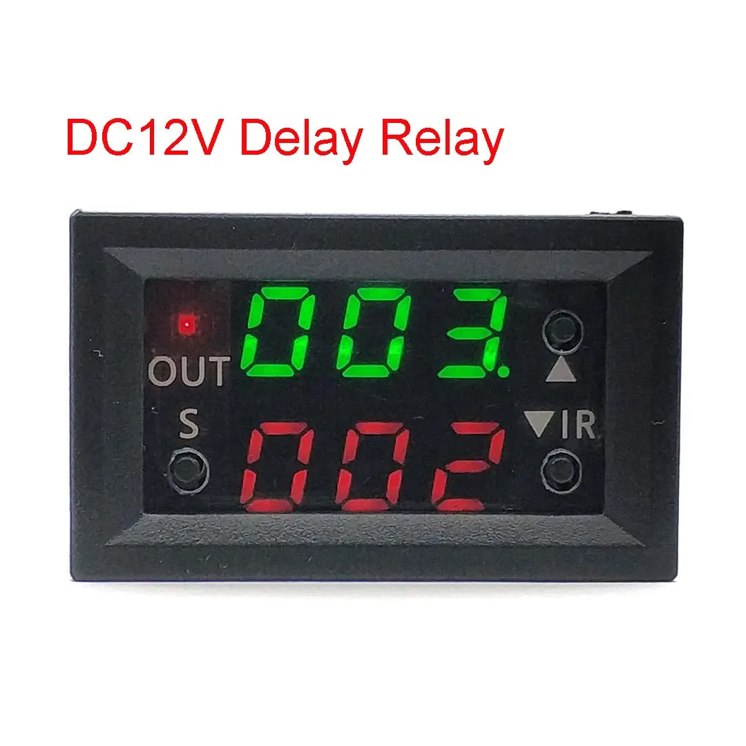Двойной дисплей, реле времени, модуль постоянного тока 12 В, реле задержки времени, мини светодиодный цифровой таймер, реле времени, цикл, переключатель управления временем для дома