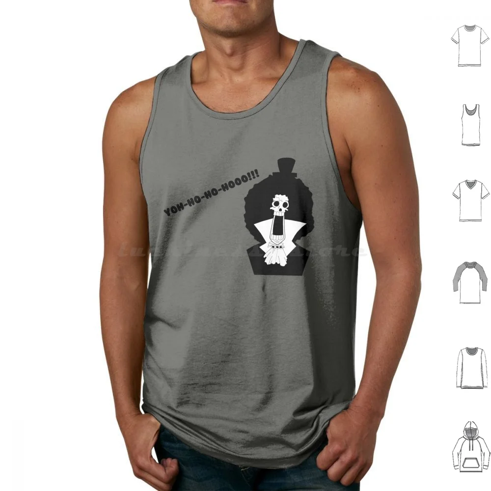 Brook Tank Tops Vest Sleeveless Brook Anime Manga Bones Pirate Pirates