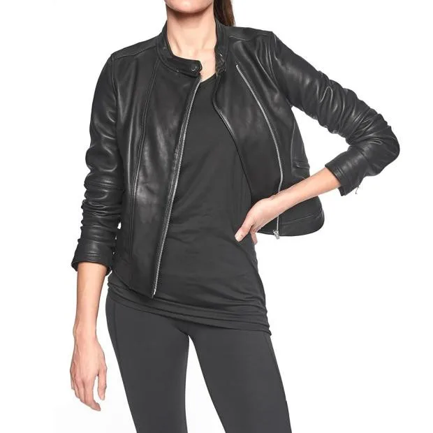 New Outdoor eepskin Leather Jaet Women's Genuine Zipper ort Sle Commute Faion Curphey Brand Winter Collection