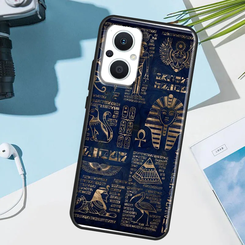 حافظة الهيروغليفية المصرية القديمة لهاتف OPPO Reno 13F 14F 12F 11F 8T 7 8 10 11 12 13 14 Pro OPPO Find X8 X6 X5 X9 Pro #3