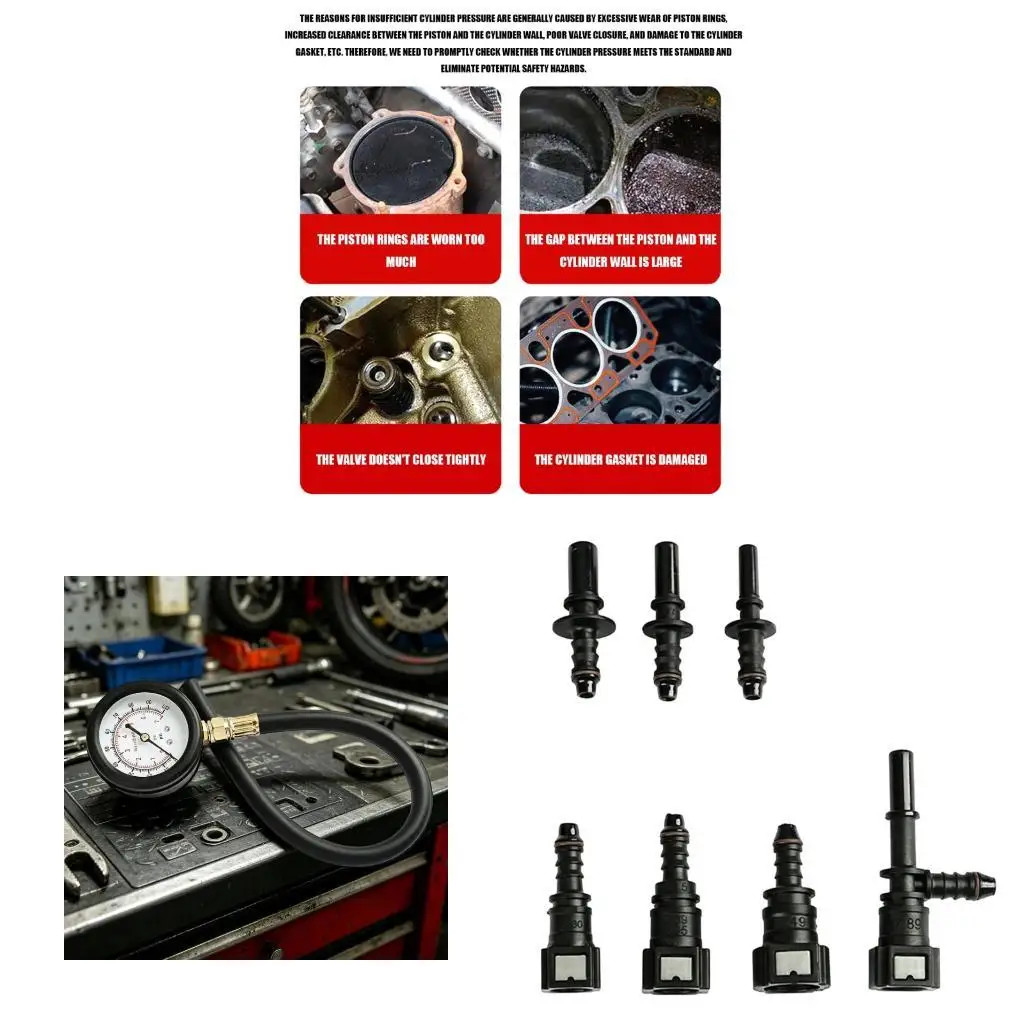 Compacted Cylinder Compression Tester Engine Pressure Detector Suitable For Mechanic & DIY Enthusiasts Auto Repair Shops