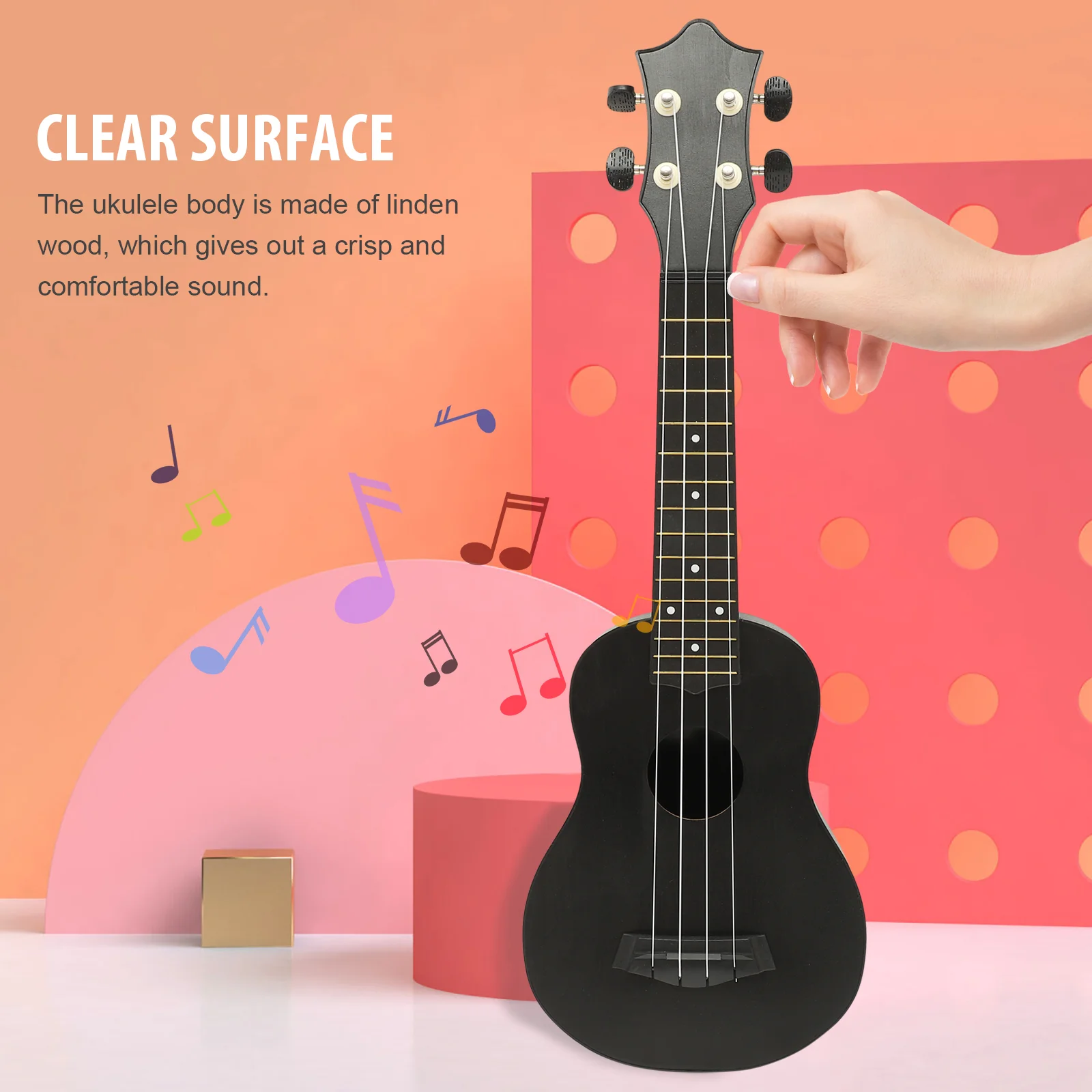 

Wooden Four String Ukulele Child Toddler Musical Instruments Classical Guitar Beginner for Kids