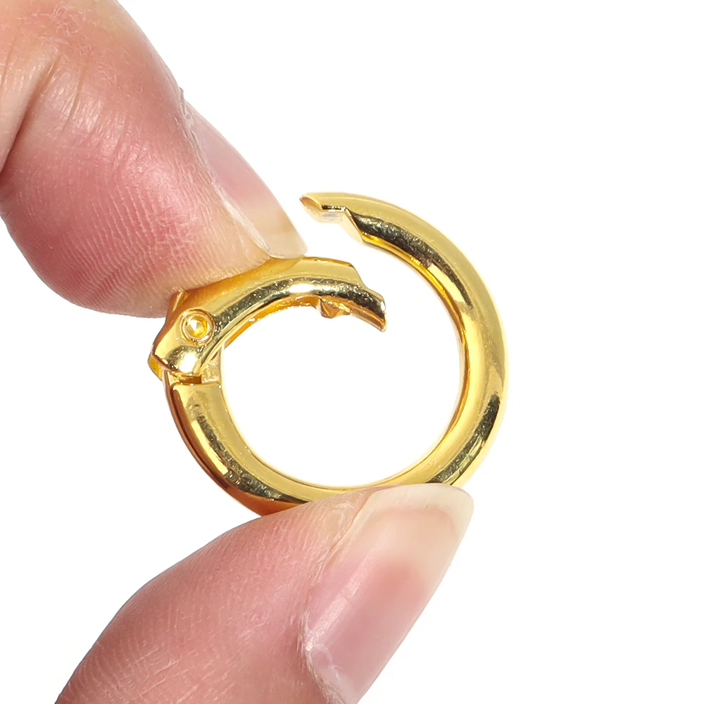 5/10pcs Metal O Ring Keyring Spring Buckles DIY Ornaments Openable Round Carabiner Keychain Clasp Bag Clips Snap Hook