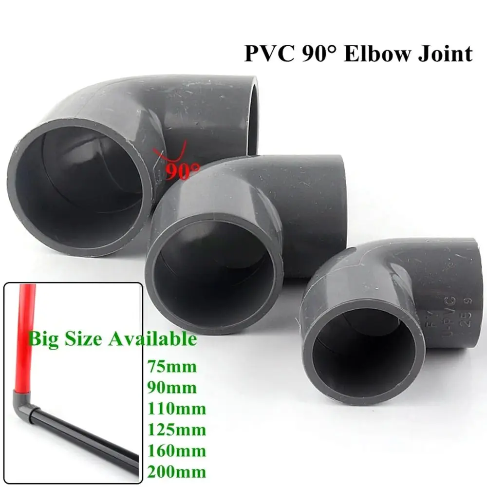 1Pcs New Water Pipe Fittings Pipe Connector Aquarium Fish Tank Irrigation System 90° Elbow Connector Gray PVC Tube Joints