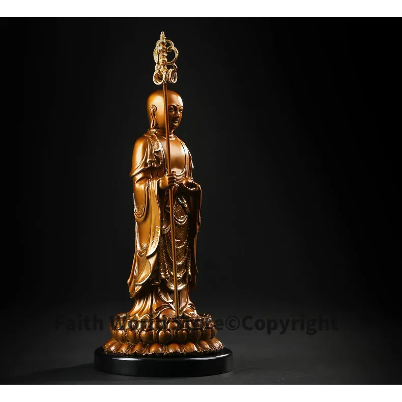 26 CM large size Ksitigarbha Bodhisattva Buddha # Buddhist disciple HOME family efficacious Protection FENG SHUI copper statue