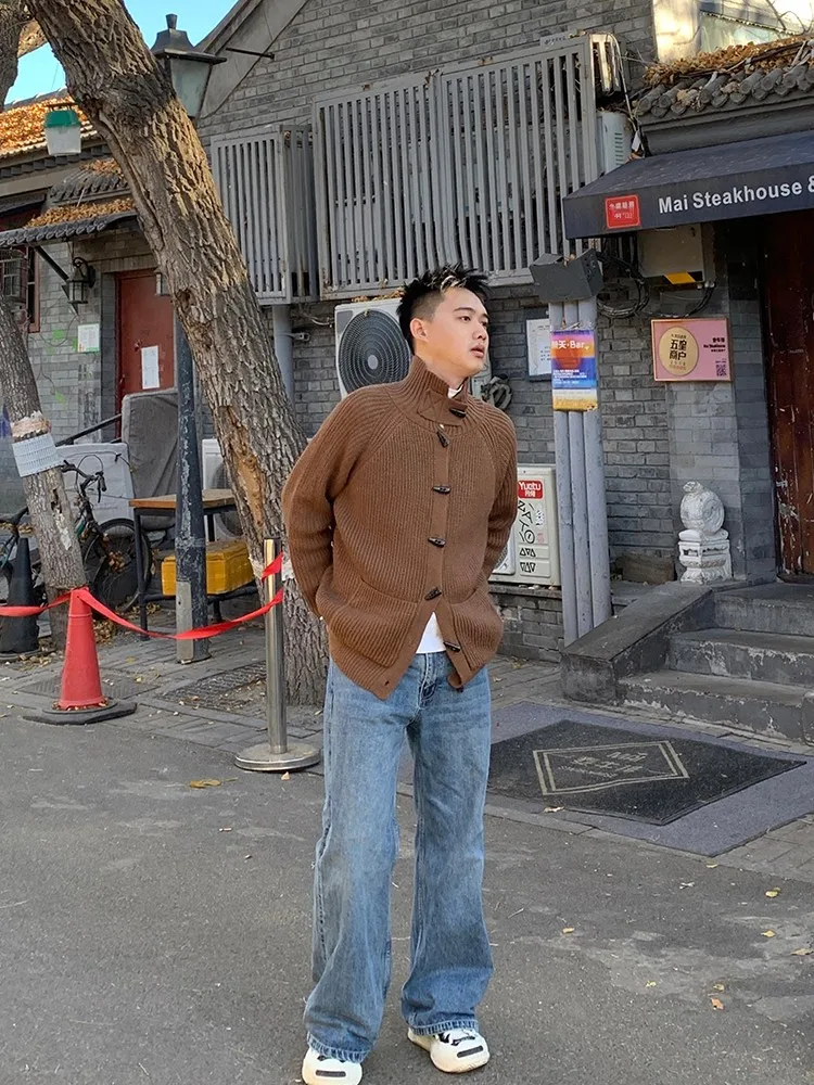 

Новинка: Зимний вязаный кардиган оверсайз для пар, повседневный, длинный рукав, женская и мужская мода, трикотаж