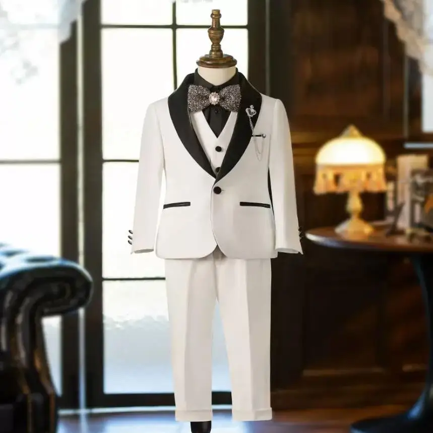 

6PCS Children's Formal Prom Suits Wedding Birthday Party Host Performs Catwalk Flower Boy Tuxedo Boys Blazer Sets A4027