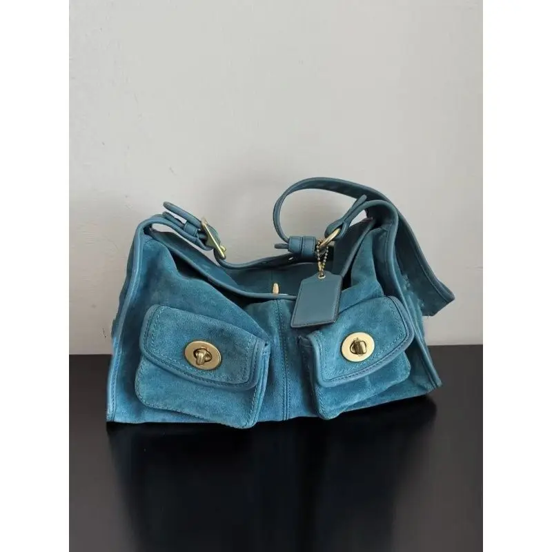 

Fashionable Brand Designer Shoulder Bag New Retro Commuter Bag Versatile Multi-pocket Motorcycle Bag Large-capacity Women's Bags