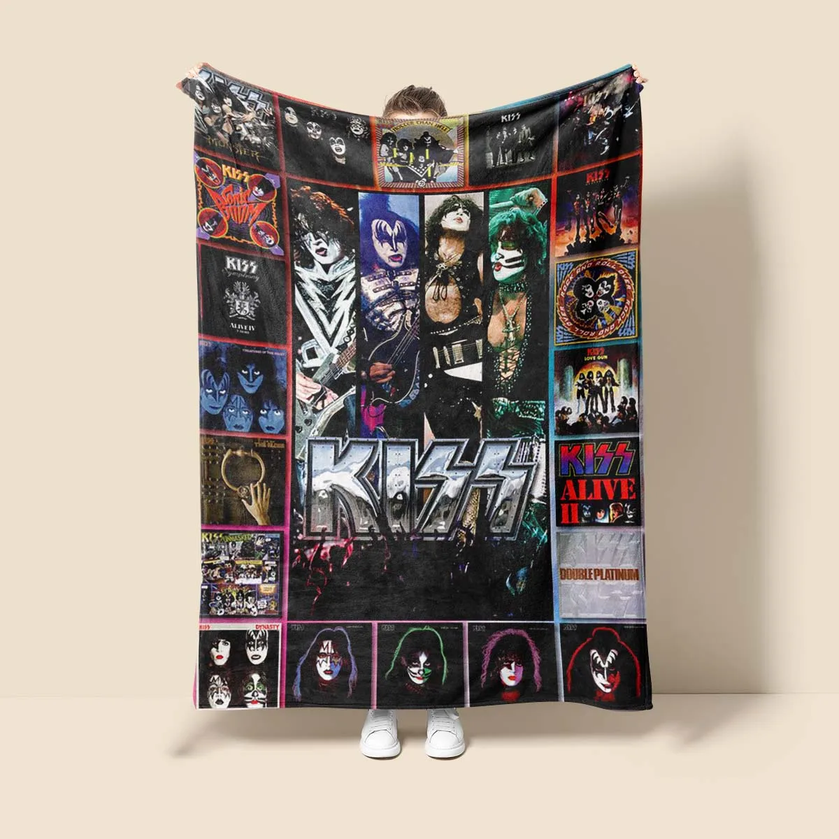 Kiss Band Microfiber Super Soft Rock Throw Blankets  Bed Bedspread Sofa Decorative Camping Picnic Warm Blanket Leisure Napping