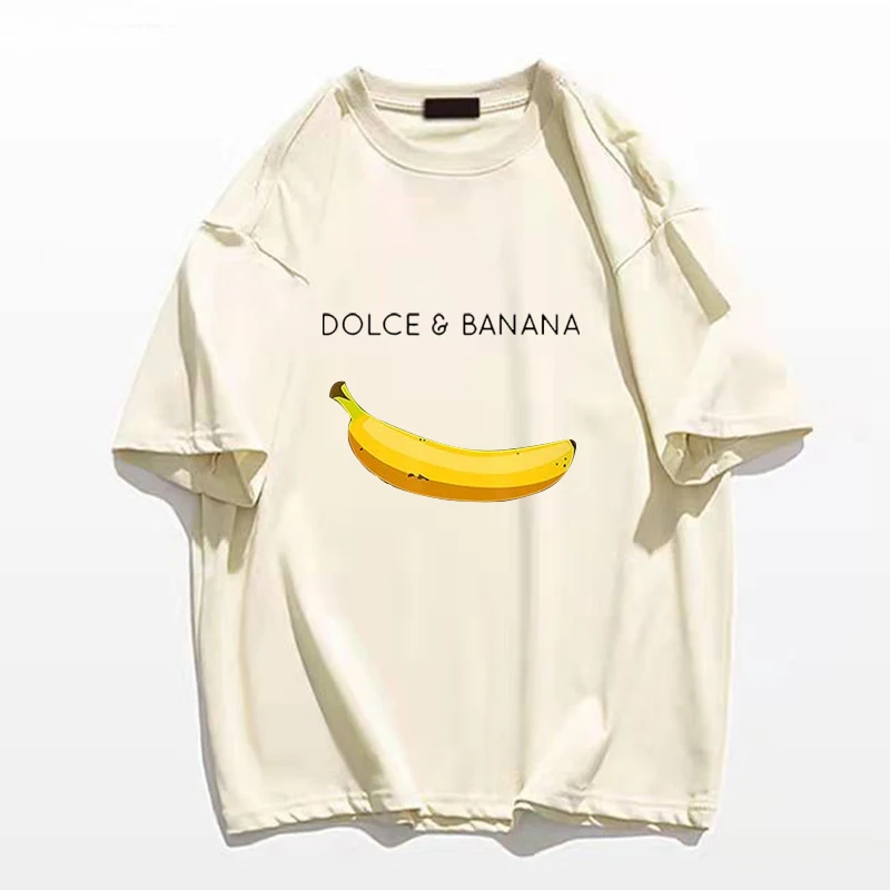 Dolce Banana T-Shirt Męski Bawełniany T-Shirt z Krótkim Rękawem Luksusowa Marka Plus Size Odzież Damska Darmowa Wysyłka