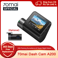 70mai Dash Cam A200 2'' LCD Screen 70mai A200 Car DVR1080P Auto Recorder 24H Parking Support 130° FOV Dual-channel Record