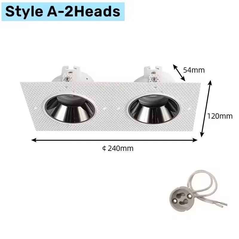 Randloze Verstelbare Anti-Glare LED Spotlight Verzonken Trimless Plafond Downlight GU10/MR16 Spot Light Houder Beugel Fittings