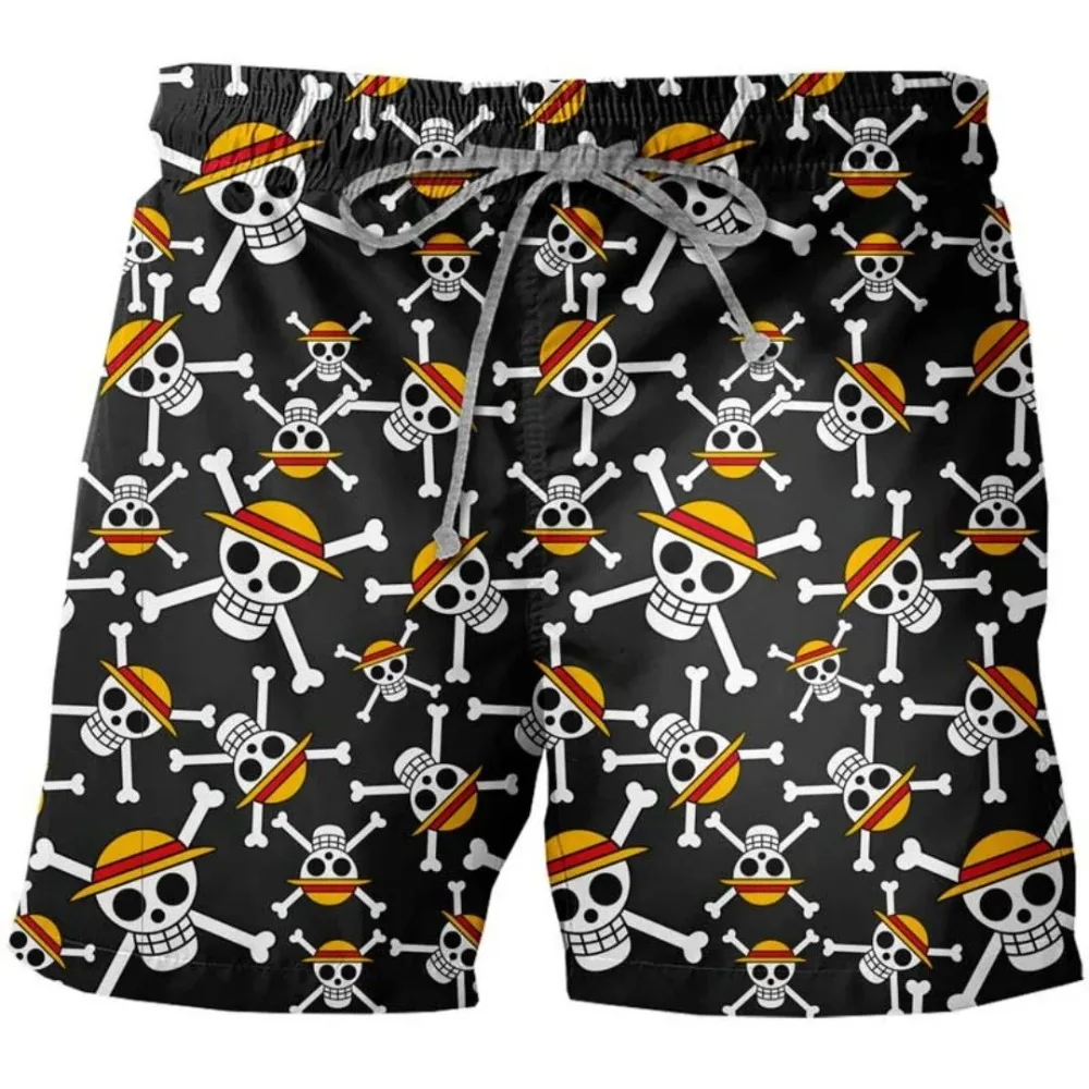 

2026 Summer One Piece Luffy Shorts Men's Loose 3D Printed Casual Sports Beach Pants Family Unisex Breathable Fitness Short