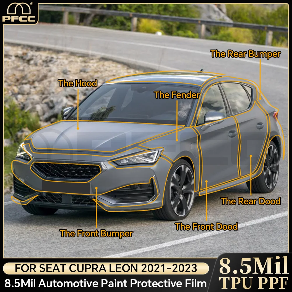 

For Seat Cupra Leon 2021 2022 2023 TPU Paint Protection Film Body Sticker Anti-scratch Protective Transparent PPF Accessories
