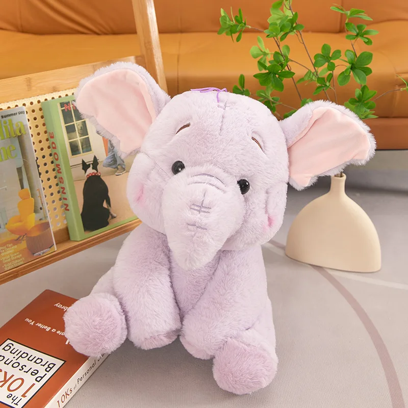 لعبة مينيسو المقلدة الجديدة على شكل فيل أرجواني من القطيفة، لعبة فيل قطيفة، وسادة، هدية عيد ميلاد، دمية آلة مخلب