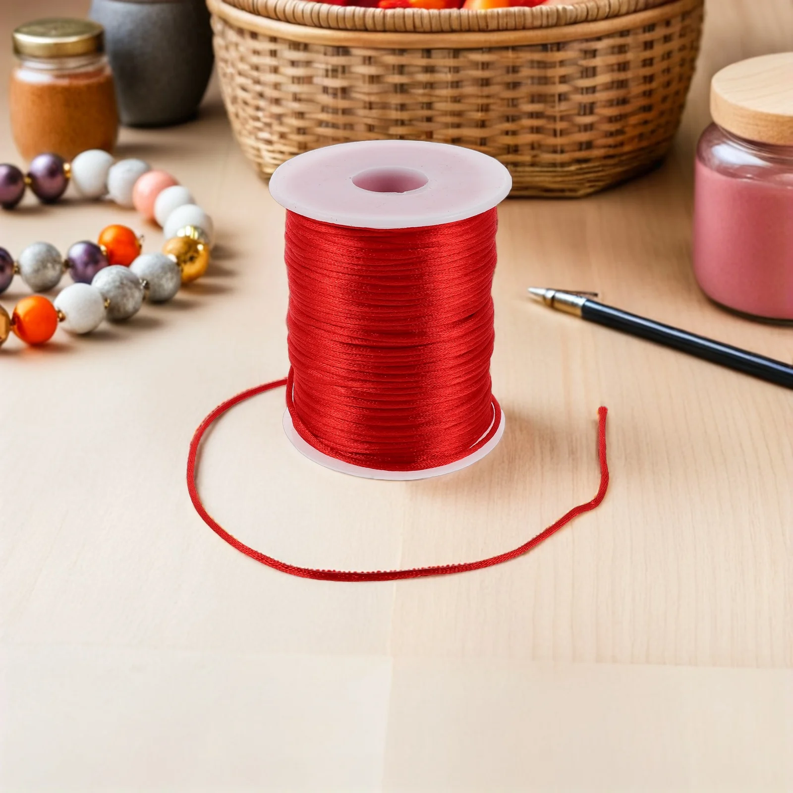 

4 Rolls Braided Jade Thread Bracelet Making Supplies Rope Plastic Cord for Jewelry