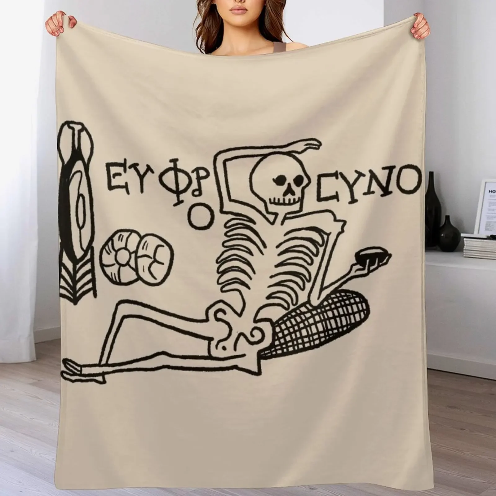 

Be Cheerful, Live Well Skeleton Throw Blanket Retros Kid'S Soft Sofas Blankets