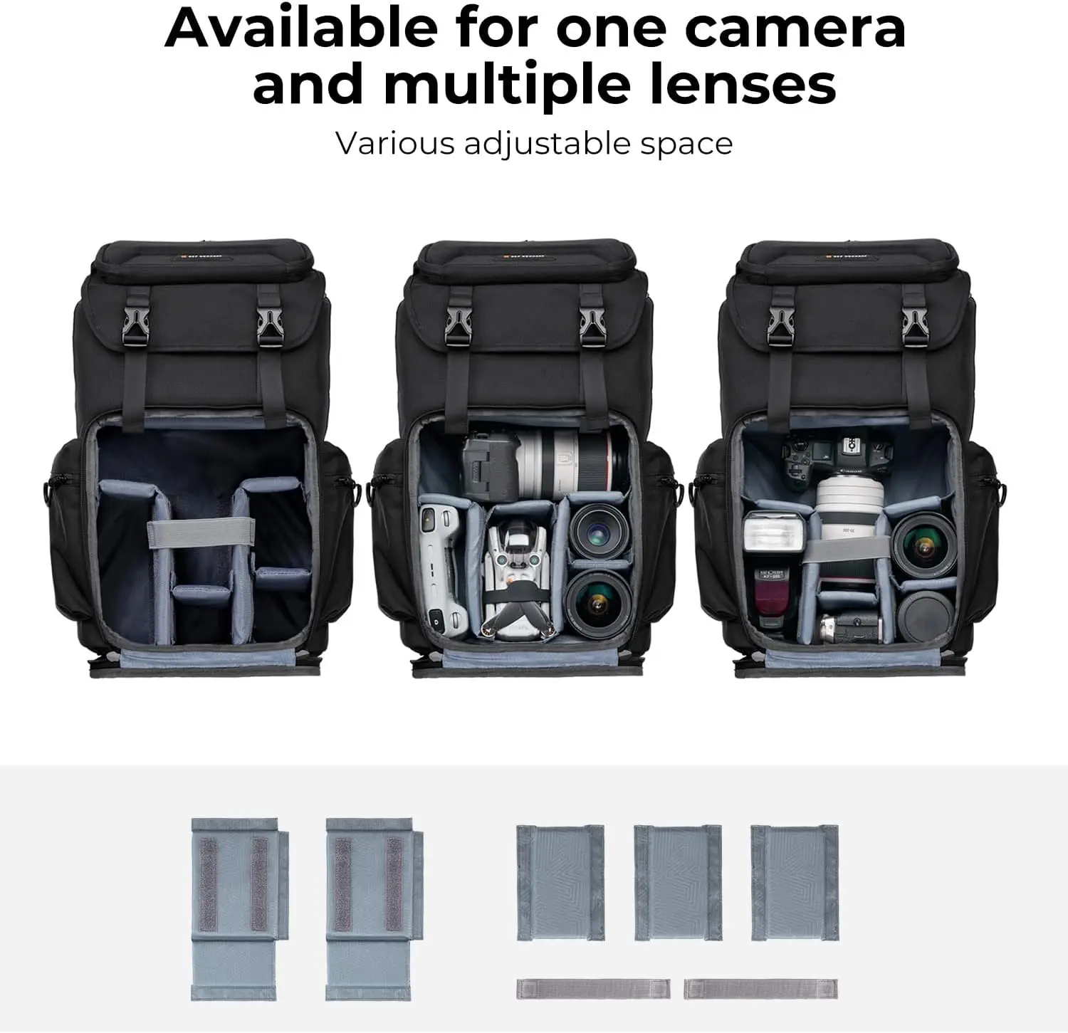 K&F CONCEPT Camera Backpack, Hard Shell Camera Bag, Large Capacity Photography Backpack with 15.6