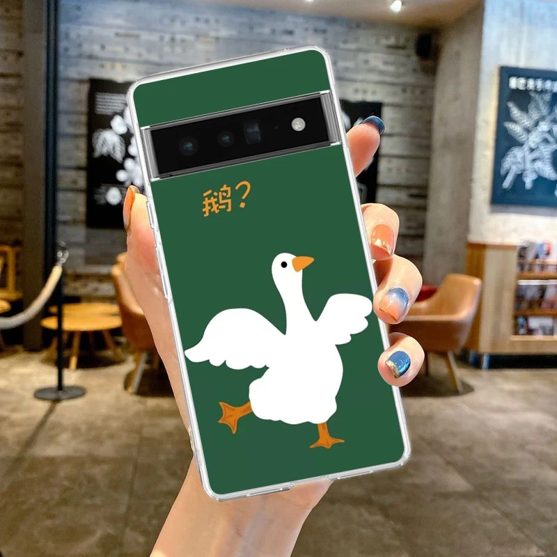 Cute Goose Duck Game Phone Case Cover for Google Pixel 9 8 7 6 5 4 XL Shockproof 7A 6A 5A 4A 3A XL Pro 5G Transparent Shell Bags