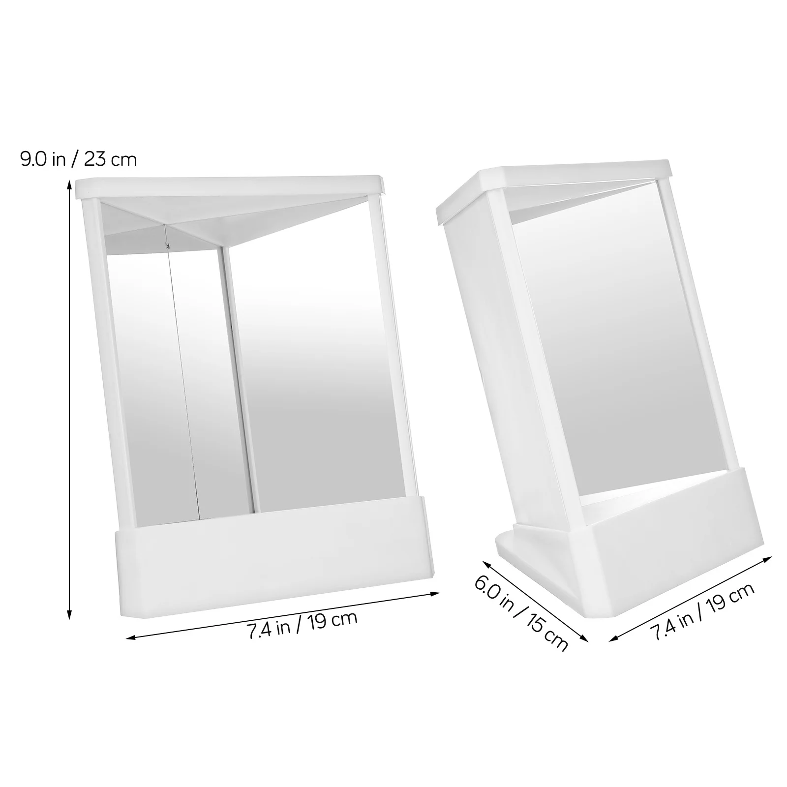 Non Reverse Makeup Mirror Dual Sided Reversible 360 Degree Rotation Standing Vanity for Makeup