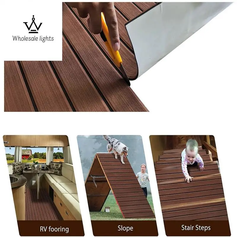 

Нескользящий коврик из пенопласта EVA, 35,4 x 94,5 дюйма, искусственный тик для лодок, морской автофургона, подходит для яхты