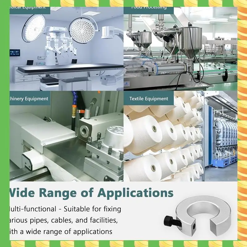 AB53 8Pcs SBR20 Linear Rail Stop Collars Aluminum Alloy Shaft Limit Fixing Rings With Wrench, Linear Rail Shaft Stop Collars