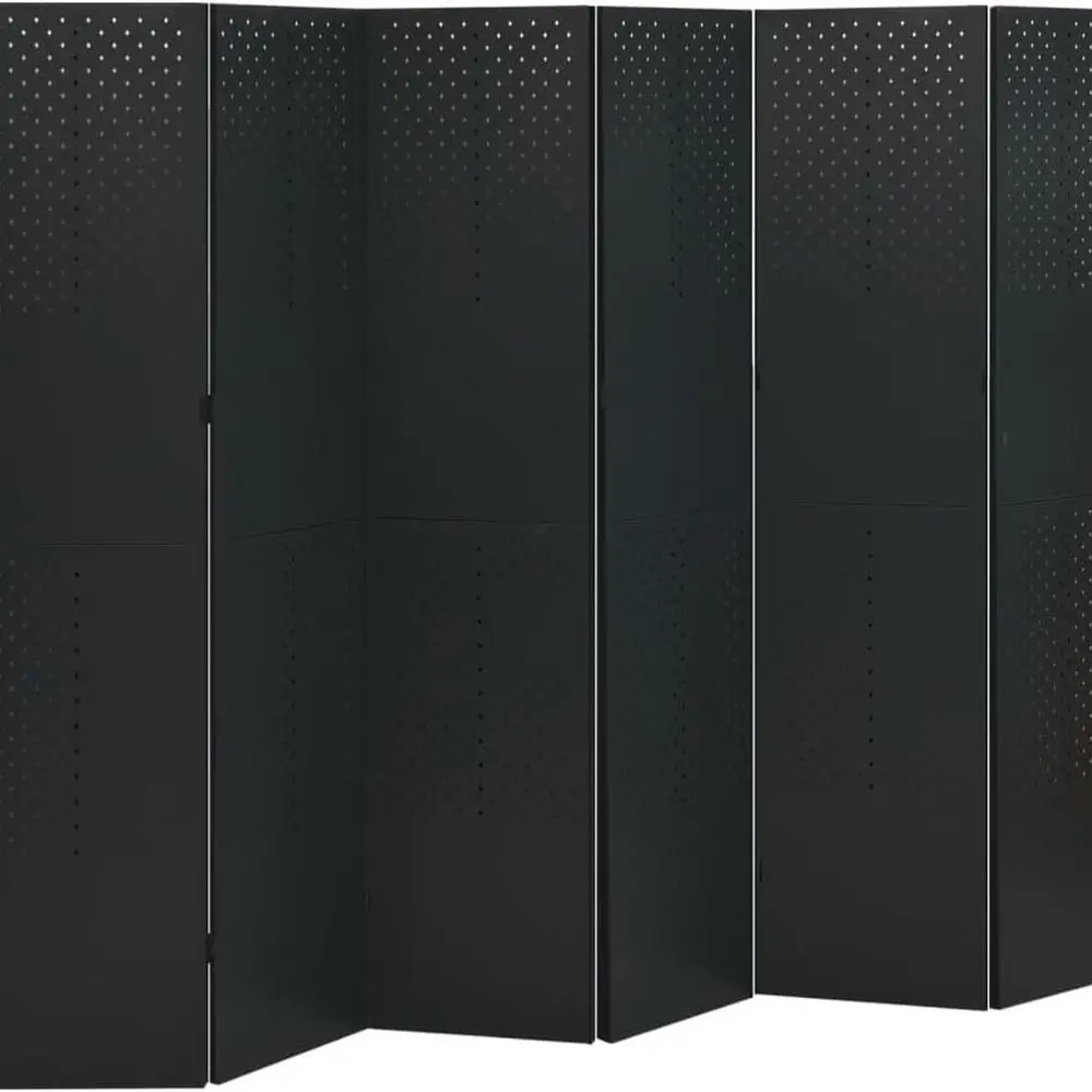 

Черная 6-панельная стальная перегородка, 94,5 x 70,9 для домашнего и офисного использования