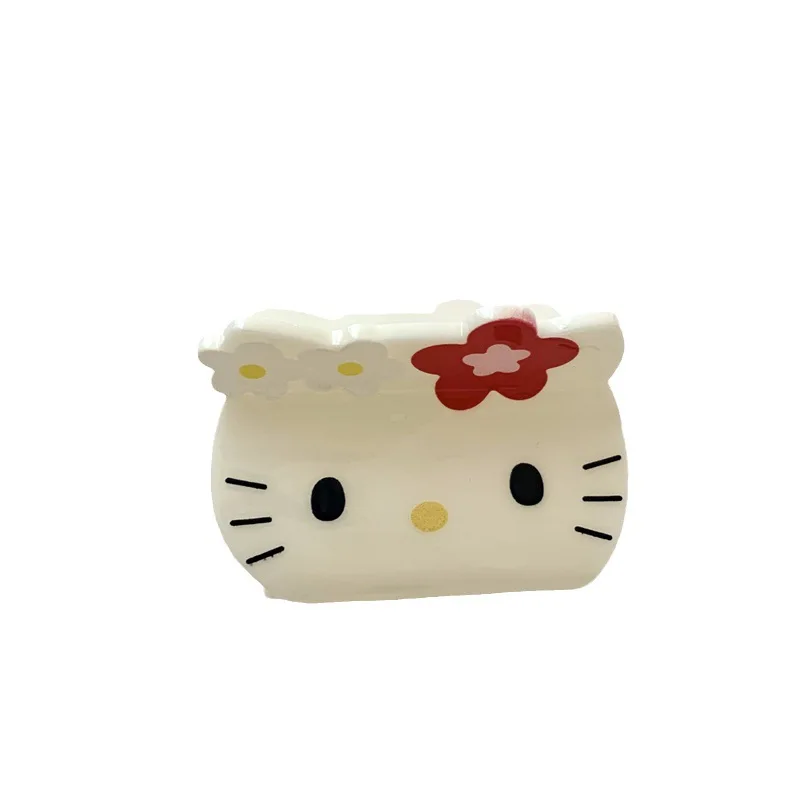 Sanrio Hello Kitty Hair Clip Y2K Anime Blackeather Hello Kitty Hair Clip Cartoon Cute GirBun Hair Clip Hair Accessories Gift