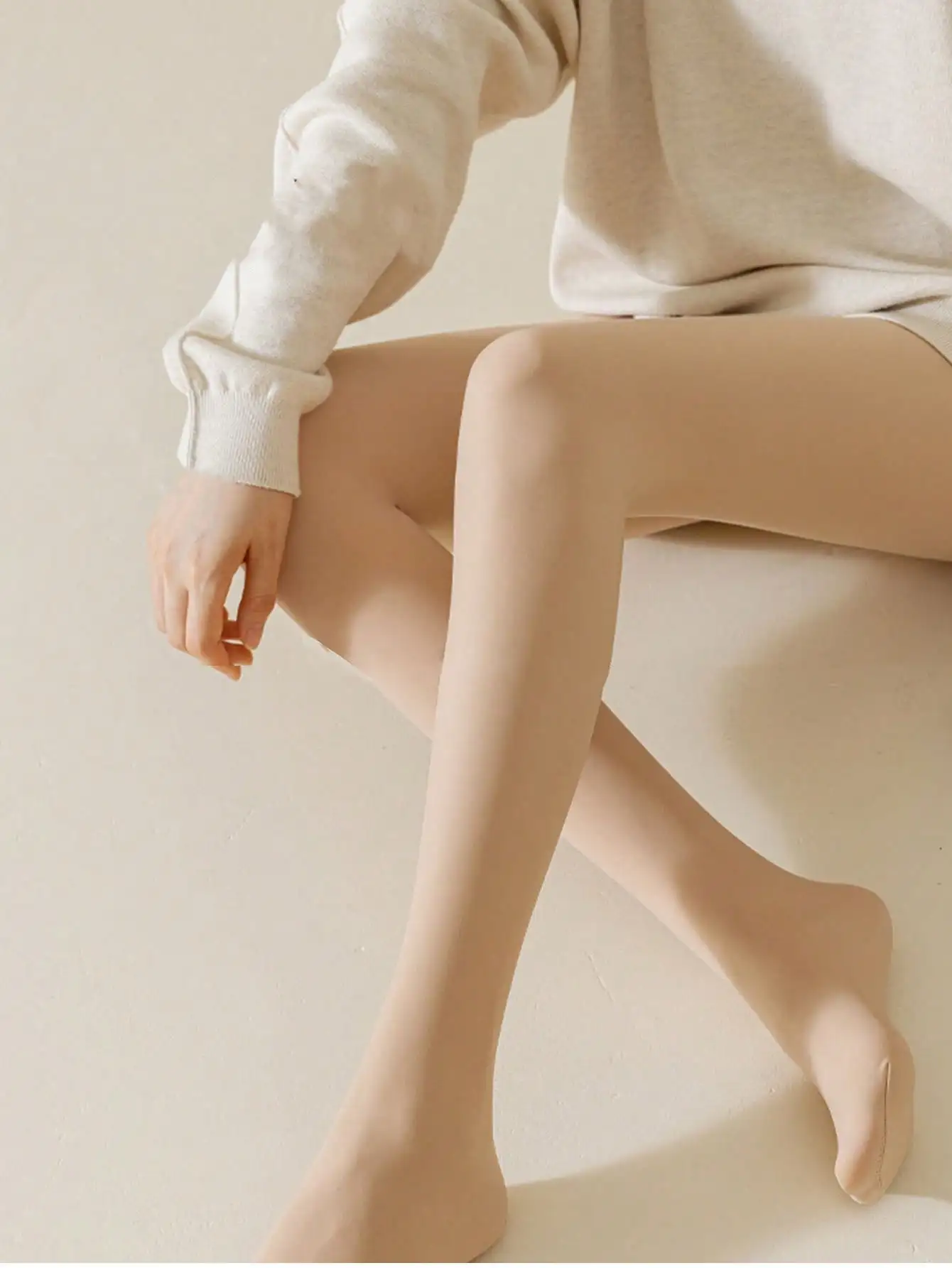 جوارب خفيفة للمياه، قطعة أثرية خفيفة للساق، سراويل ساق عارية طبيعية، خصر عالي للنساء للخريف/الشتاء، جوارب طويلة مخملية سميكة