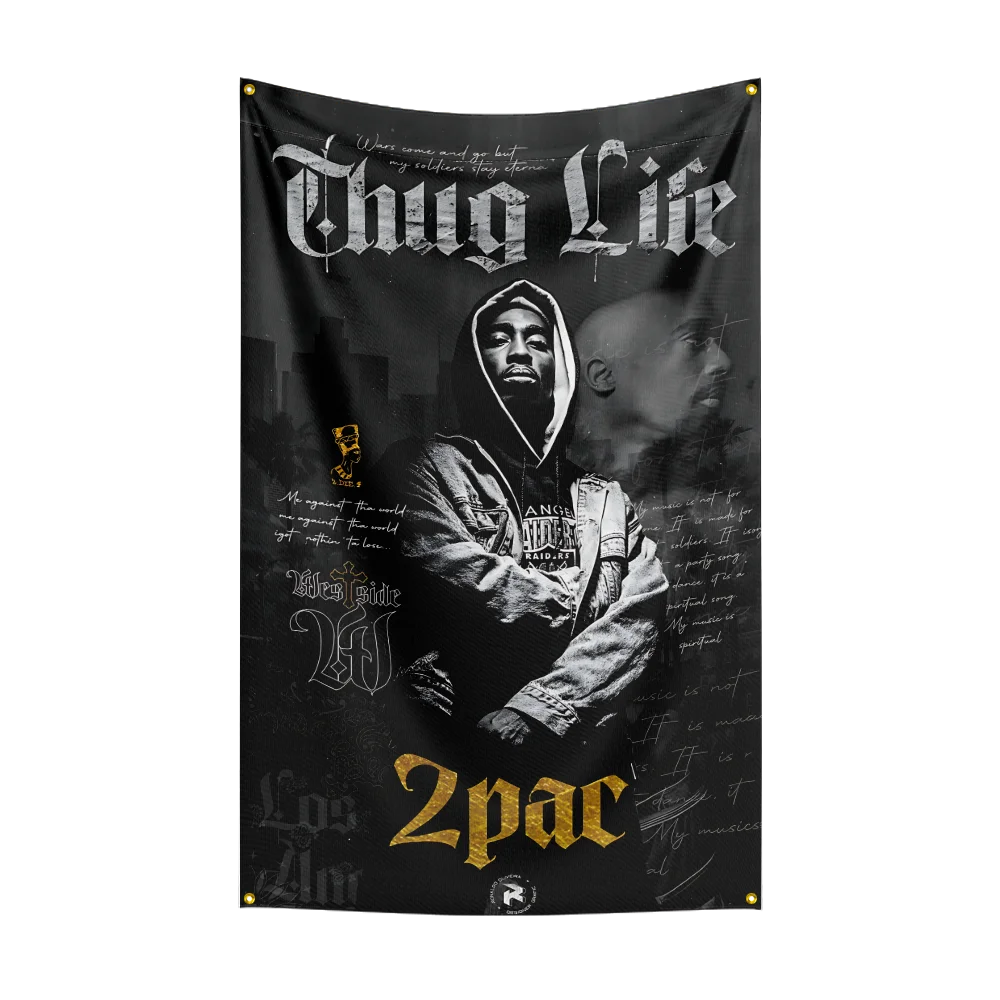 2-2P-A-C TUPAC Flag Professional Flag Polyester Digital Printing Flagge Banner For Decoration Garage Room Home