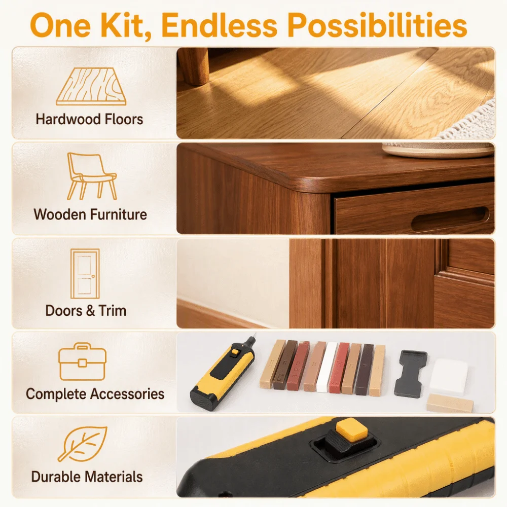 11 Color Wax Blocks Floor Repair Kit Quick Drying Formula Easy Use Tool Wood Repair Kit Tile Repair Kits For Furniture Touch Up