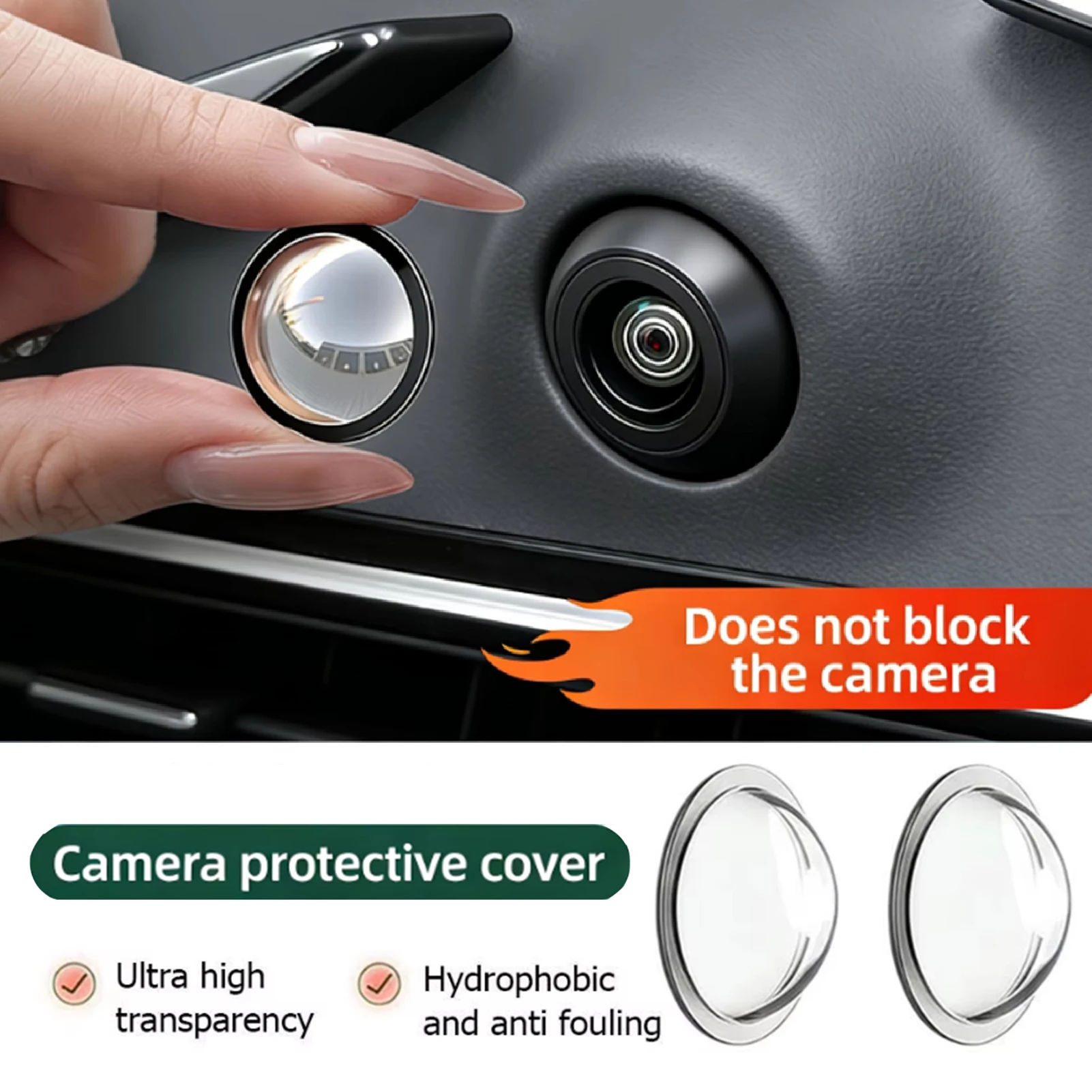 2PCS Car Camera Lens Protector Rear View Backup Camera Cover 360 Camera Protection Anti Scratch Waterproof for Most SUV Sedan