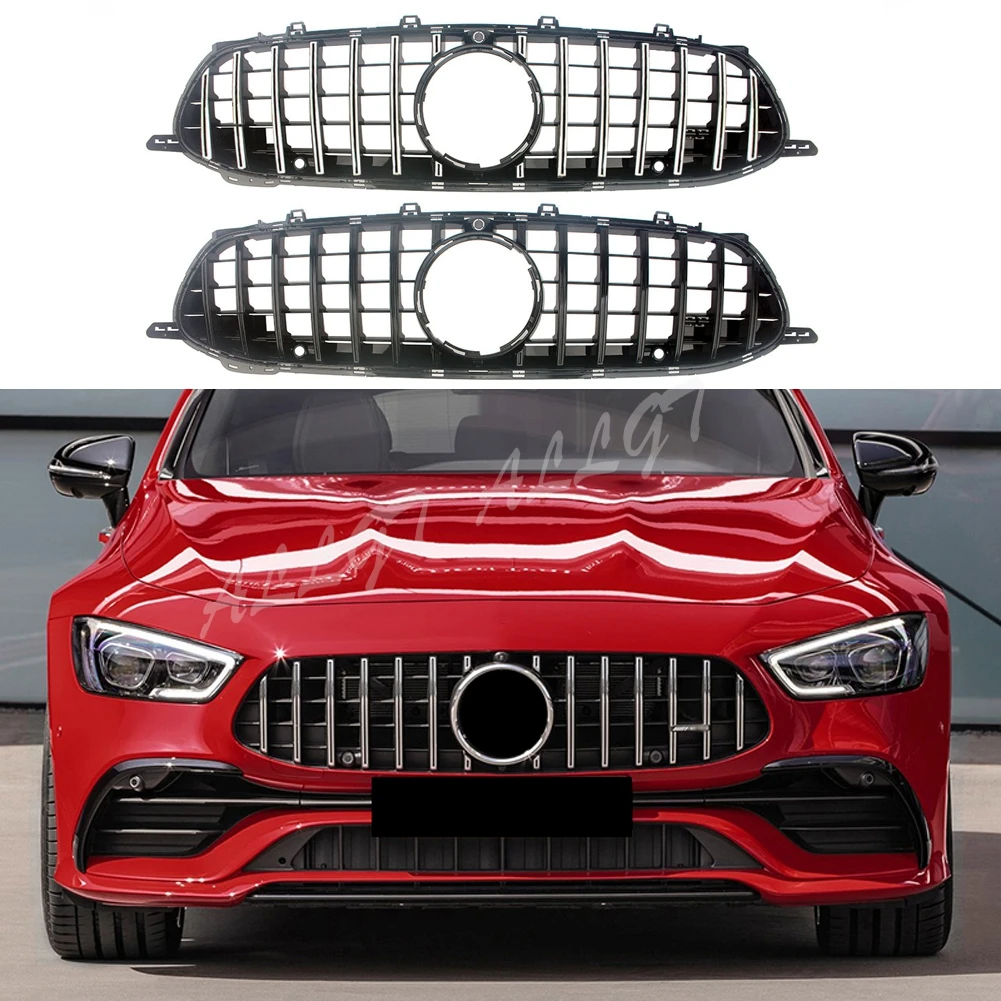 Car Front Racing Facelift Grill Upper Bumper Grilles For Mercedes-Benz X290 C290 AMG GT53 GT63 GT63S 2018-2020 Four Doors