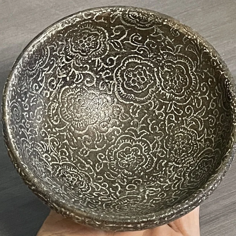 High Jade Qianlong Annual Natural Xiuyan Old Dong Old Objects Vintage Ornaments Collection Jade Bowl