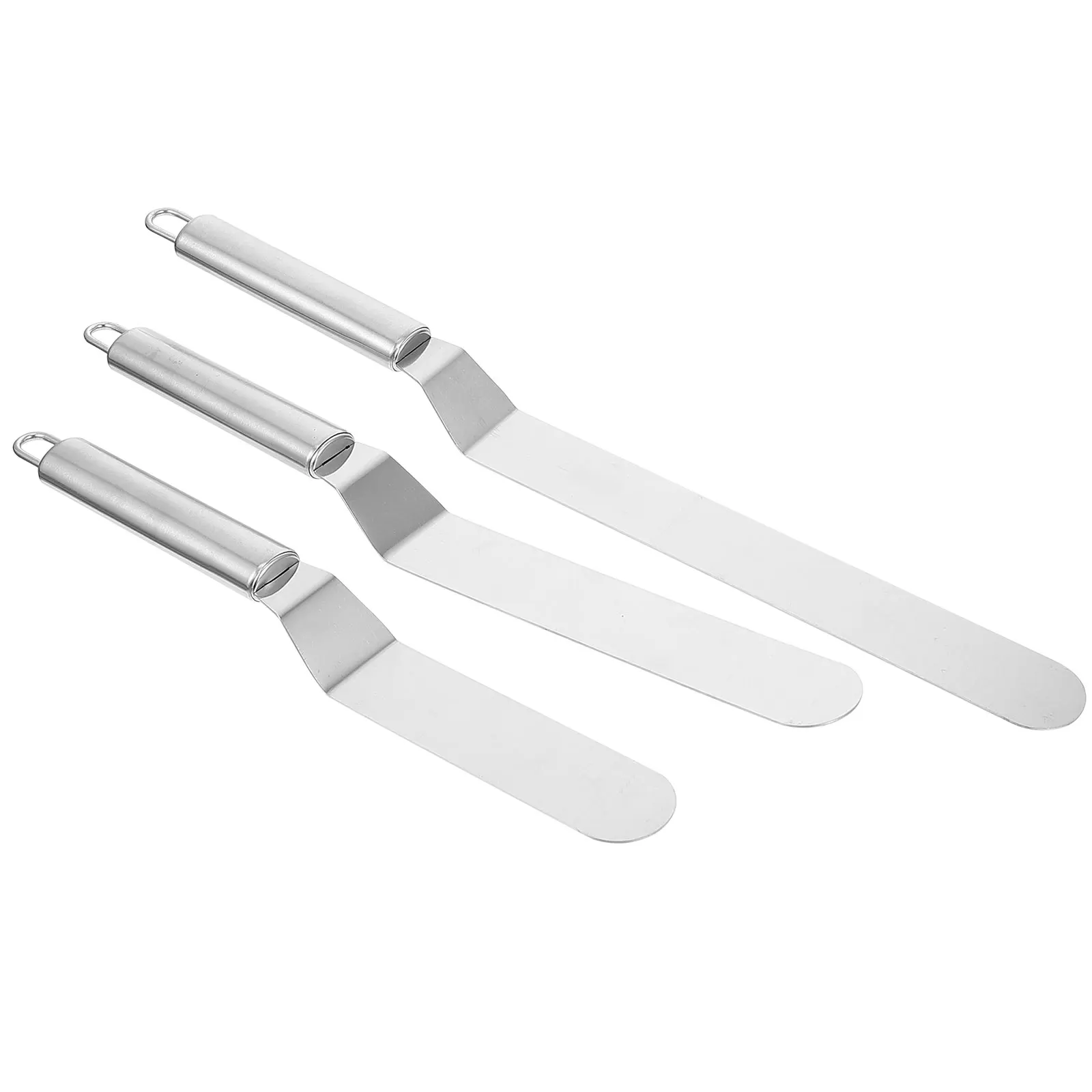 

3 Pcs Cake Spatula Set Stainless Steel Scraper Smoother Icing Buttercream Baking Kitchen Tool Reusable Easy Clean High