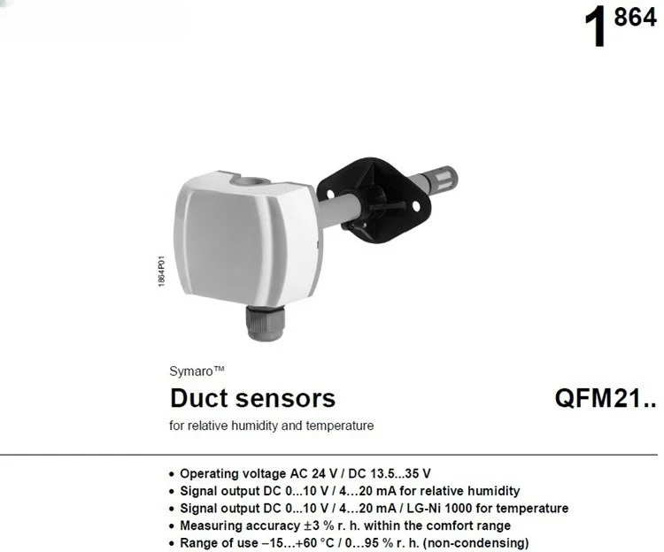 Suitable for air duct temperature and humidity sensor transmitter QFM2160, QFM2171 3