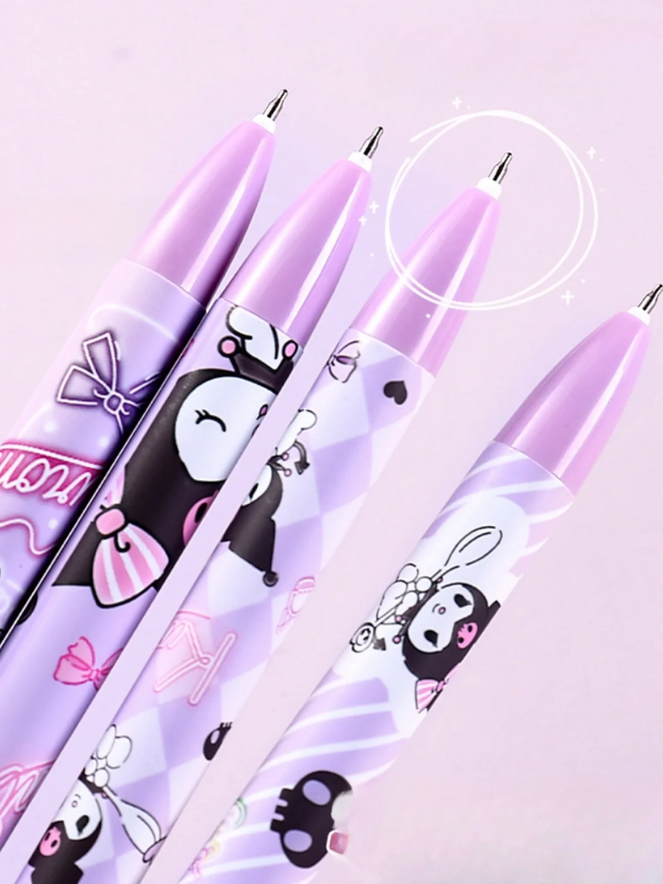 4/5/6 Stück/Set 0,55 mm Sanrio Kuromi Cinnamoroll Melody Kawaii Druck-Neutralstift-Box Cartoon Niedlicher Druckstift – Detail 5