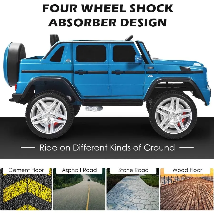 Passeio no caminhão licenciado Maybach G650 alimentado por bateria passeio em brinquedos carro com controle remoto luzes LED música início lento 12V elétrico