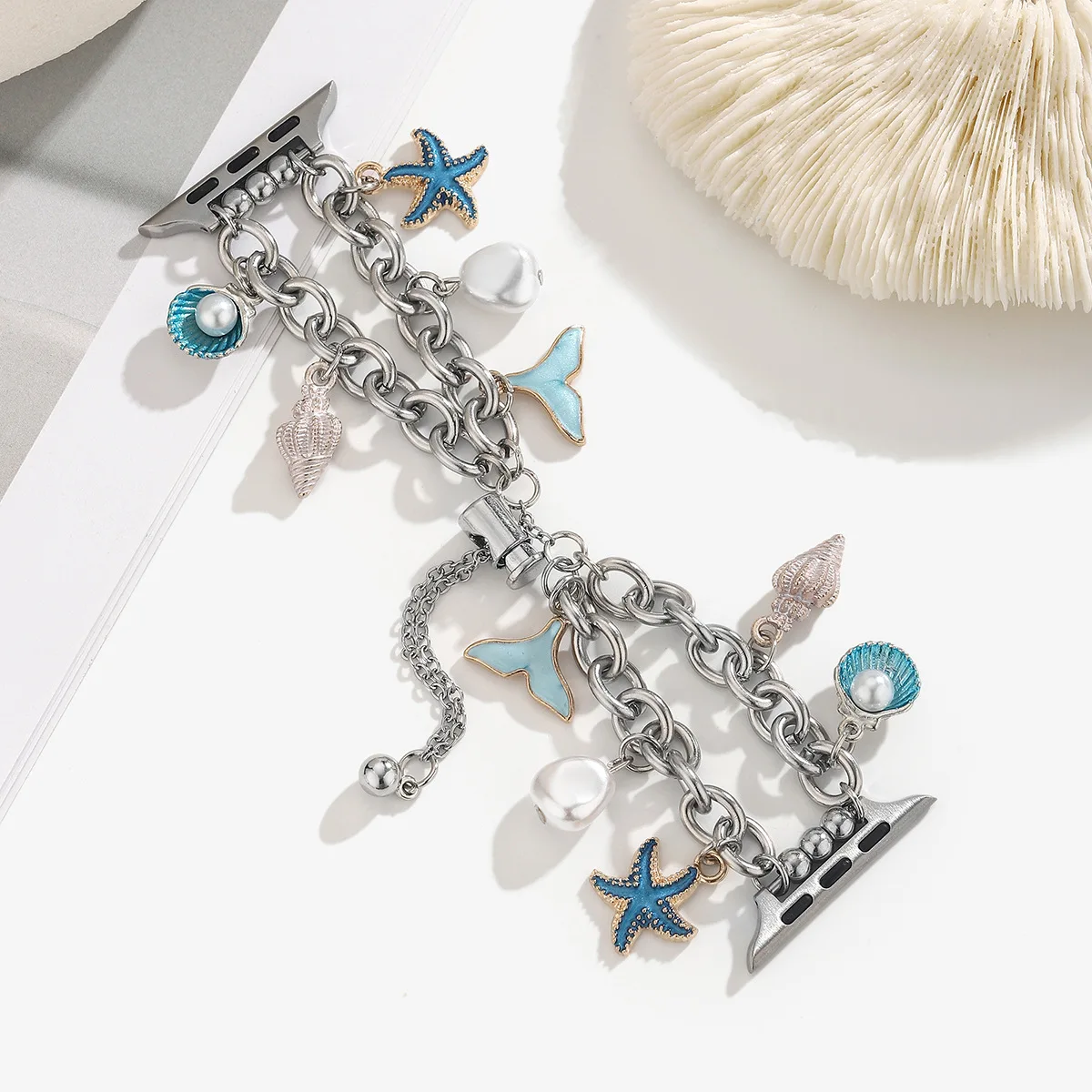 Mermaid Link Strap For Apple Watch Band For Women 38mm 40mm 41mm 42mm 44mm 45mm 46mm 49mm