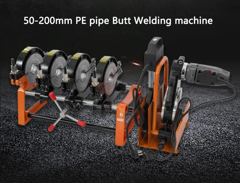 PE Pipe Butt Welding Machine PE/PP/PPR/PVD/MPP Butt Welder Manual Four Ring Hot Melt Pipes Welding Machine 50-200mm