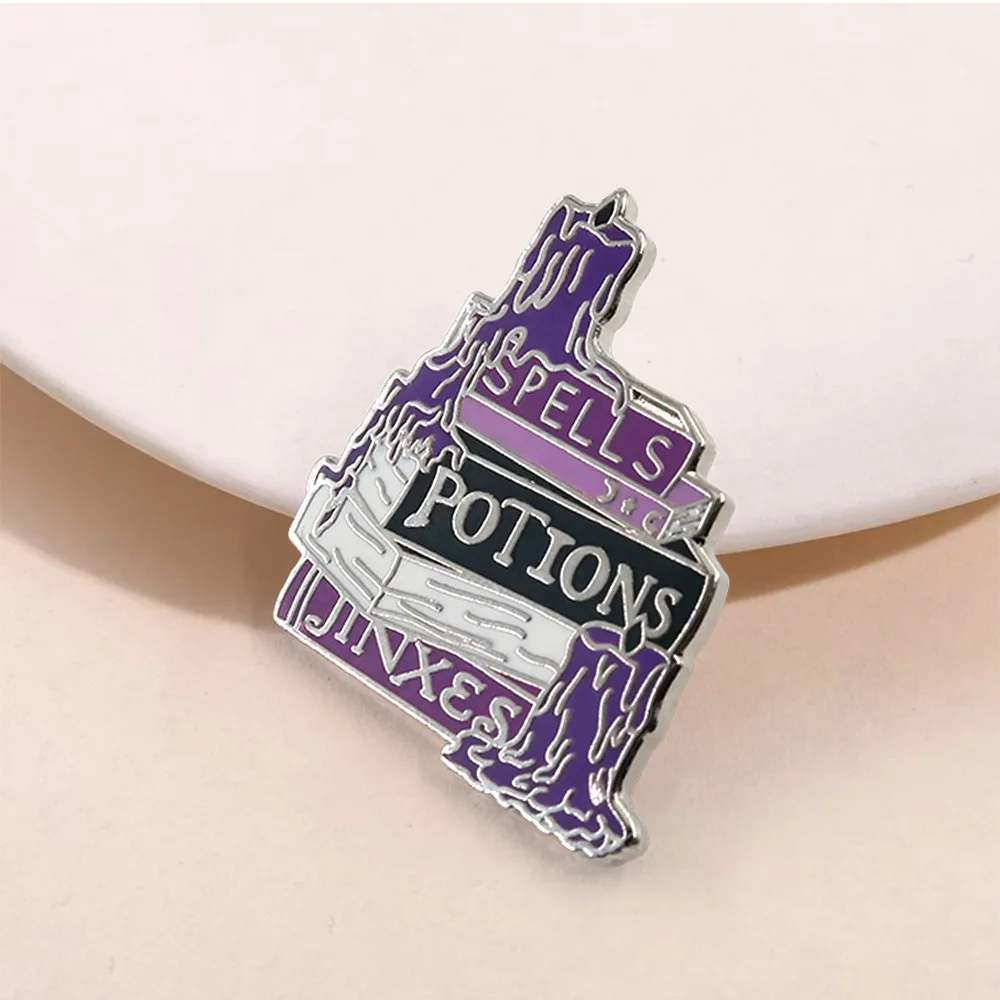 1PC Witchcraft Spell Books Enamel Pin, 